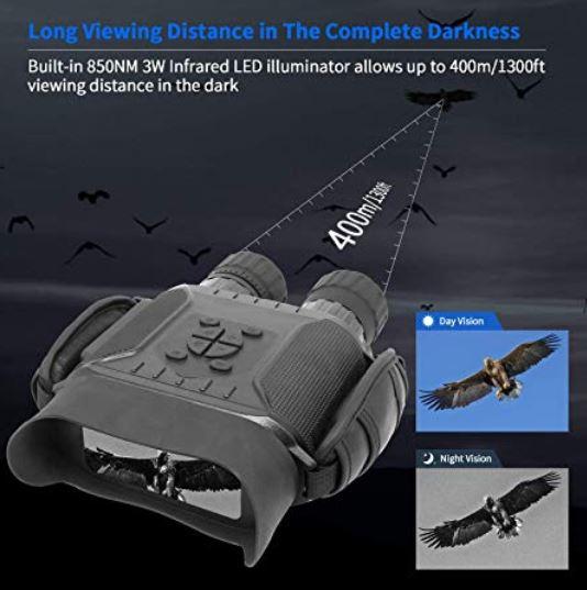 True Night Vision Goggles Binoculars - With 2x Zoom & 300m Visibility At Night, Hunting Goggles, Night Vision Hunting Goggles